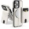 SkyEagle for Compatible Magsafe Magnetic 2 in 1 Detachable iPhone 13 Pro Max Wallet Case with Card Holder,for Women Men,PU Leather RFID Blocking Credit Slots Kickstand,for Apple 13 Pro Max,White