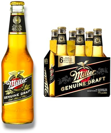 6 x 0,33l Miller Genuine Draft - Bier aus den USA mit 4,7% Vol. inklusive Haus der Biere Berlin Bierdeckel