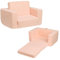 BEJOY Kindersofa Aufklappen 2-in-1 Schlafsofa, Kindersessel, Teddyfell Kinder Couch Sofa Ausklappbar für Kinderzimmer Kindertags- und Geburtstagsgeschenk für Mädchen und Jungen, Nebelrose