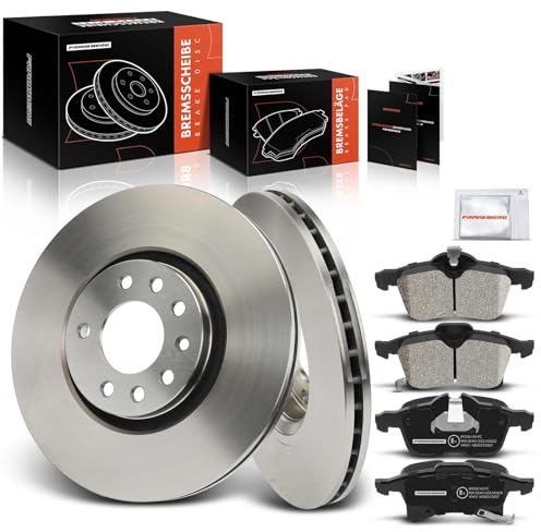Frankberg 2x Bremsscheiben + 4x Bremsbeläge Vorderachse mit Bremsenschmiermittel Kompatibel mit Corsa D S07 2007-2014 Astra H L48 2004-2010 Meriva X03 2005-2010 Replace# 93186713