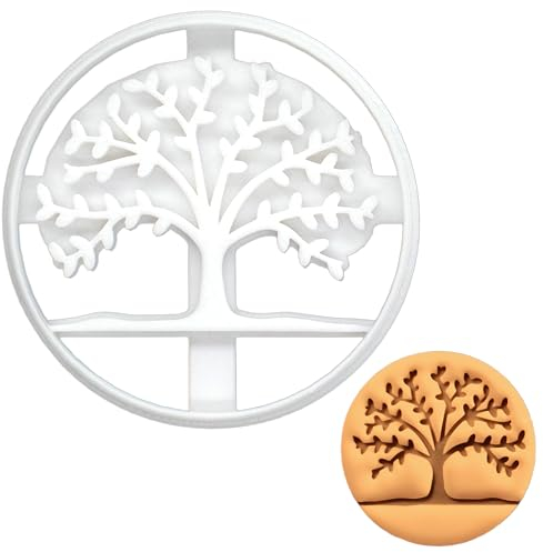 BAKERLOGY Lush Tree Cookie Cutter - Detailed Biscuit Cutter Design for Baking and Crafts, Ideal on Fondant, Dough, Clay