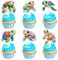 Blumomon 30 Pcs Marine Animals Cupcake Toppers Sea Turtle Birthday Cupcake Toppers Under the Sea Party Supplies Cake Decoration Ocean Theme Party Supplies（two-sided）