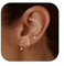 JeweBella 3 Paar Ohrringe Silber 925 Set für Damen 14 Karat Vergoldet Kleine Ohrstecker 925 Set Stapelbar Zirkonia Ohrstecker Creolen Ohrringe Set für Mehrere Piercings