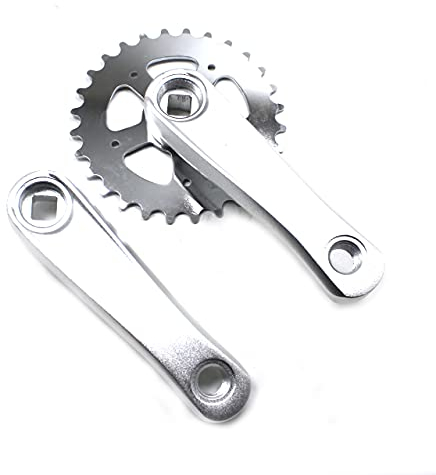 Fahrrad Kurbel,Kurbelgarnitur 1fach 25/8T Kinder Kinder Fahrrad Kurbelsatz 102 / 114mm Kurbel Set Quadratische Loch Aluminiumlegierung Single Speed ​​Fahrradteile ( Size : 24 32T , Color : 28T 114mm )