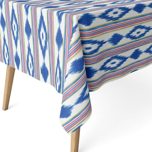 ECOMMERC3 Fleckabweisende Tischdecke für rechteckigen Tisch, Größe 100 x 140 cm, schmutzabweisend, extra weich und wasserdicht, Mehrfarbig, Bunt