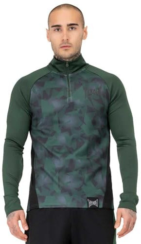 Tapout Herren Training Midlayer Kapuzenpullover, Green/Black, L