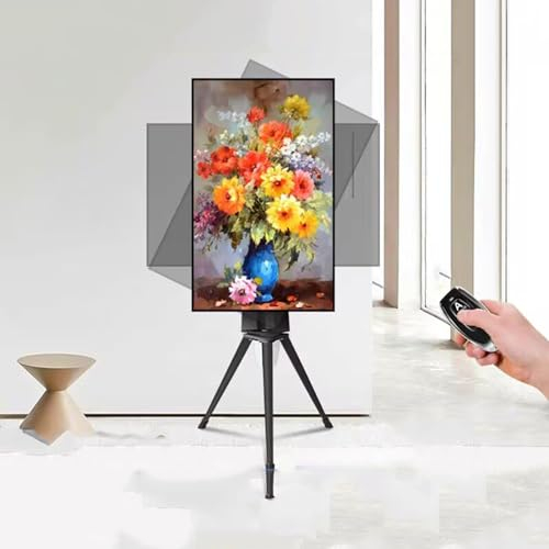 QICBYING Motorisierte TV Halterung – Tragbarer TV Bodenständer – LCD TV Ständer, TV Stativ Für 32–65 Zoll, 90° Horizontale Und Vertikale Bildschirmumschaltung TV-Bodenständer