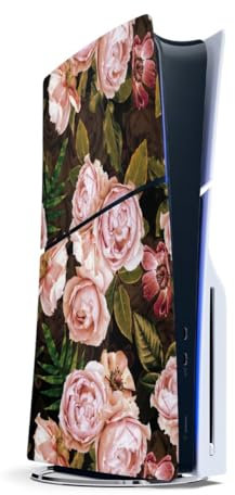 DeinDesign Autocollant Compatible avec Sony Playstation Slim 5 Disc Edition Sticker Film Autocollant Roses Vintage Fleurs