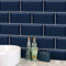 Tile Stickers Navy Blue Vinyl Waterproof Peel and Stick Tiles Kitchen,Bathroom Tile Stickers,Backsplash for Kitchen,Floor Tiles Self Adhesive,DIY Home Decor 54 PC(10x20cm)