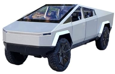 yjzYHL Für T&esla Für Cybertruck Legierung Automodell Druckguss Metallfahrzeuge 1:24(Silver)