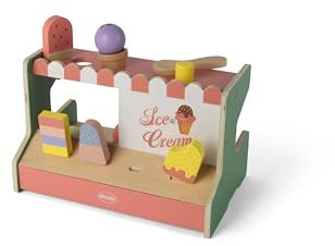Dantoy - Gelateria per bambini in legno - gioco di ruolo - giocattolo in legno - con accessori - 3+ anni