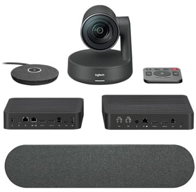 Logitech Rally Camera Kit - 4K UHD Video Conference System, Display & Table Hub, Speaker, Mic Pod, Remote Control, Power Supplies & Cables (Renewed)
