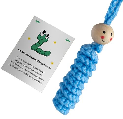 Limtula Beruhigendes Häkel-Raupenspielzeug, tragbare Baumwollgarne, Häkelraupen, Taschenformat, Spielzeug für Stressbewältigung