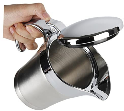 OFFSCH Edelstahl Ölspender Mit Deckel Lebensmittelecht Edelstahl Ölflasche Langlebig Auslaufsicher Für Küche Restaurant Bbq Für Öl Essig Sojasauce