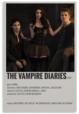The Vampire Diaries Poster, Ästhetik, Leinwand, Wandkunst, Wohnzimmer, Poster, moderne Heimdekoration, Druckposter, Heimbüro, Dekoration, Leinwandposter, Kunstposter, Dekoration, ungerahmt, 30 x 45 cm