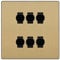 BG Evolve Satin Brass 6 Gang Trailing Edge LED Dimmer Custom Grid Switch