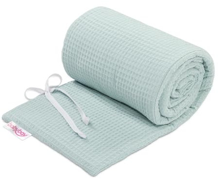 babybay Baby Kantenschutz Waffelpiqué (Made in EU) - Bettschutz in vielen Farben und Größen, 100% Baumwolle, Oeko-Tex 100 (zartblau, für Modell Maxi, Boxspring und Comfort Plus)