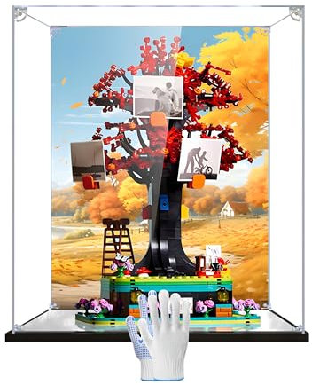 Vitrine en acrylique compatible avec L-E*G-O 21346 Arbre généalogique - Boîte de présentation anti-poussière pour figurines, modèles et objets de collection (vitrine uniquement)
