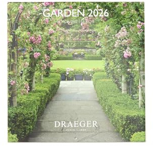 DRAEGER PARIS 1886 - Großer Wandkalender 28 x 29 cm 2026 – Thema Garten – 12 Monate – FSC Papier – abnehmbare Illustrationen