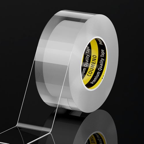 COUMENO Selbstklebendes Wasserdichtes Dichtungsband, 35mm x 3m, 0,5mm dick. | Transparentes Sturmschutz-Dichtungsband für Fenster/Türen, Rückstandslos, Wasserdichtes Klebeband für Fugen in Küche & Bad.