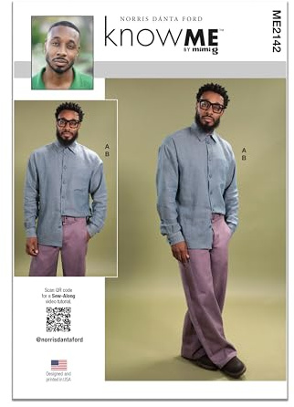 Know Me Sewing Pattern ME2142BB Men's Shirt and Jeans with Belt by Norris Dánta Ford BB (44-46-48-50-52)