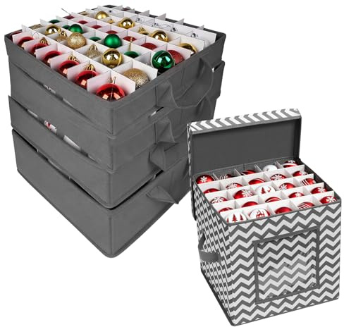 adorbox Weihnachtskugeln Aufbewahrungsbox für 83 Kugeln – 4-Ebenen Organizer mit Griff, Stapelbar & Platzsparend für Christbaumkugeln und Weihnachtsschmuck