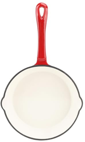 Tomantery Padella Fritta, Ghisa Smaltata in Ghisa Manico Lungo la Griglia di Trasferimento di Calore Antico (20 cm)