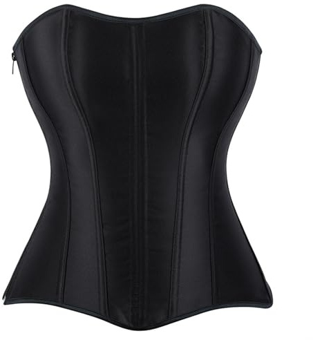 Generisch Damen Schnür-Korsett mit Stäbchen, Sportunterbrustkorsett, Taillenmieder, Spitze, Push-Up-Body, Weihnachten, Halloween, Hochzeit, Cosplay, Gothic-Kostüme Black,White XS,S,M,L,XL,XXL