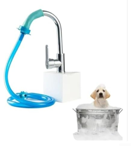Adaptateur de douche en silicone pour animal domestique avec connecteur de robinet, raccord de tuyau en caoutchouc flexible pour le lavage du chien, fixation de buse de nettoyage multifonction