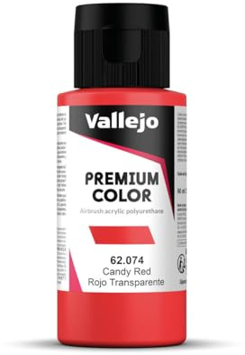 Vallejo AV: Premium Airbrush Paint: 60 ml Candy Red Transparent by Acrylics