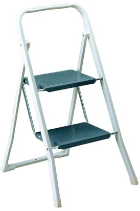 Rayen 0135 - Escalín con dos peldaños, escalera metálica plegable