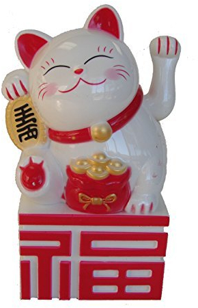 White Money Cat on Fu