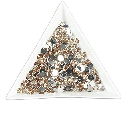 Plastikbeutel 2 Shop Starterset Dehnstab/Expander/Taper oder gemischt Größe Kunstharz Strass 20 Farben Glitzerelementen, Champagne, 3 mm