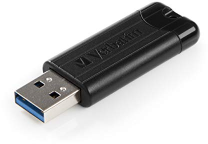 Verbatim PinStripe USB-Stick, 256GB, USB 3.2 Gen 1, USB Speicherstick, externer Speicher für Laptop Notebook Ultrabook TV Autoradio, USB-3, Datenstick mit Schiebemechanismus, schwarz