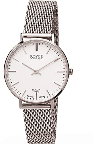 Boccia Damen Analog Quarz Uhr mit Edelstahl Armband 3246-06
