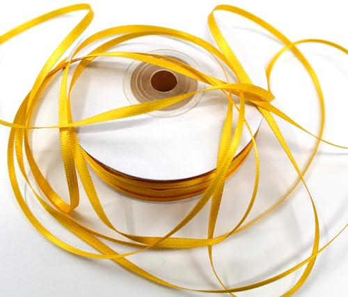 CaPiSo 100m Satinband 3mm Schleifenband Geschenkband Dekoband Satin Hochzeit Weihnachten Weihnachtsband