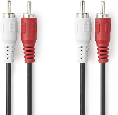 CABLEPELADO Cable de Audio 2X Macho - 2X Macho | Cable de Audio Dual | Apto para BLU-Ray, Cine en casa, Subwoofer, Equipos HiFi, HDTV | Estereo | 15 Metros