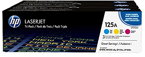 3X HP CF 373 AM, CF373AM / 125A Original Toner Cyan, Magenta, Gelb