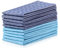 DecoKing Lot de 10 Serviettes de Cuisine 50x70 cm Bride 100% Coton Torchons à Vaisselle de Grande Qualité Turquoise Bleu Marine Louie
