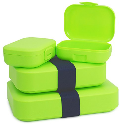 com-four® 4x Lunch-Box für unterwegs, Brotdose in verschiedenen Größen | Vorratsdosen für Essen - Snacks - Obst - Gemüse