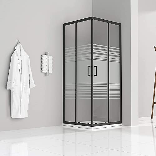 MOG Duschkabine mit Schiebetüren 70x85 cm Höhe: 190 cm Eckdusche mit Rollensystem aus 6mm teilsatiniertem ESG Glas DK79 - alle Grössen