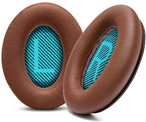WC Wicked Cushions Premium Replacement Ear Pads for Bose Headphones - Compatible with QC15 / QC25 / QC35 & 35 ii / QC2 / AE2 / AE2i / AE2W / Soundlink - Softer Leather, Luxury Memory Foam | Brown