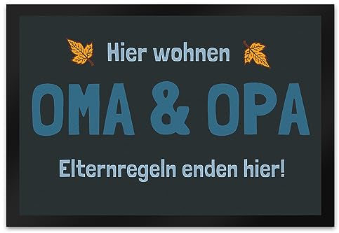 trendaffe - Fußmatte Hier wohnen Oma & Opa - Elternregeln Enden Hier!