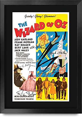 HWC Trading The Wizard of Oz Judy Garland Geschenke Geducktes Signiertes Autogramm Foto für Fans von Film Memorabilien - A3 Gerahmt