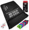C.P.SPORTS Fitness Toalla de mano de microfibra | fijación + bolsa con cremallera | gimnasio entrenamiento deportivo | extra suave, lavable, larga y grande | para mujeres y hombres | color gris oscuro