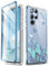 i-Blason Custodia per Samsung Galaxy S22 Ultra 5G (2022), con pellicola protettiva integrata [serie Cosmo], design glitterato, sottile, protezione completa a 360 gradi, antiurto (farfalla blu)