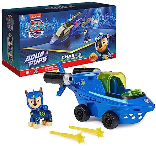 Paw Patrol Aqua Pups, Chase Transforming Shark Vehicle with Collectible Action Figure, Kids Toys for Ages 3 and up