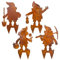 4-teiliges Set Gartenzwerge Gartenstecker Zwerg GNOME 38x26cm Gartendeko Blumenstecker Rost Edelrost, Deko rostiges Metall für Garten Balkon