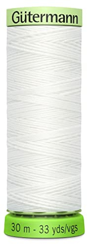 Gutermann 723665 800 Sew All 100% Recycled Top Stitch Thread 30mtr, White, One Size