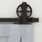 Rail Porte Coulissante Double 295cm Kit Roulette Suspendue Systeme Noir pour 2 Porte Coulissante Interieur 73cm Large, Grande Roue T-forme